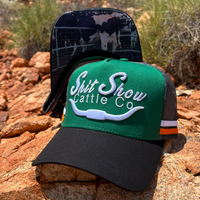 Shit Show Cattle Co Trucker Cap - Forest Green and Black