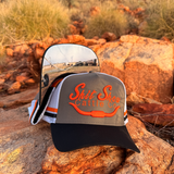 Shit Show Cattle Co Trucker Cap - Grey and Orange